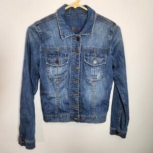 KUT from the Kloth Women's Denim Button Up Jacket Size Small Amelia Western‎